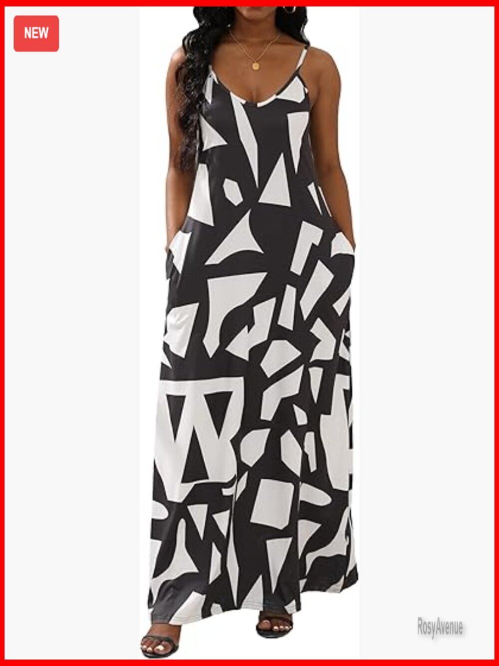 Plus Size Maxi Dress with Pockets, Sleeveless, Loose Fit, Summer Casual